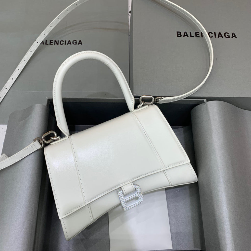 BLN-Ciaga Hourglass Small Handbag In White, For Women,  Bags 9in/23LO 5928331QJ4Y9028