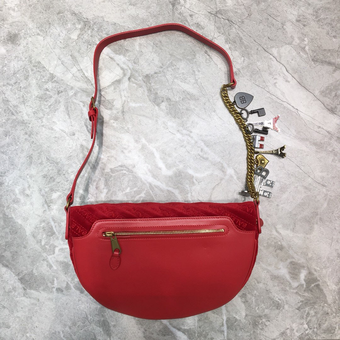 BLN-Ciaga Souvenir XXS Belt Bag In Red, For Women,  Bags 11.8in/30LO