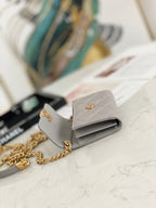 CHL - Mini Flap Bag Gold Toned Hardware Grey For Women 4.7in/12LO