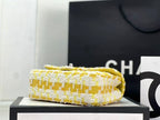 CC Spring-Summer 2026 Classic Flap Bag Yellow White Tweed