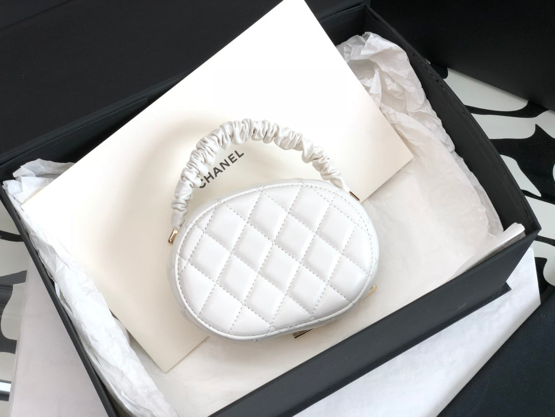 CHL - Vanity Case Shiny Gold White Bag For Women 9.5LO/3.7in