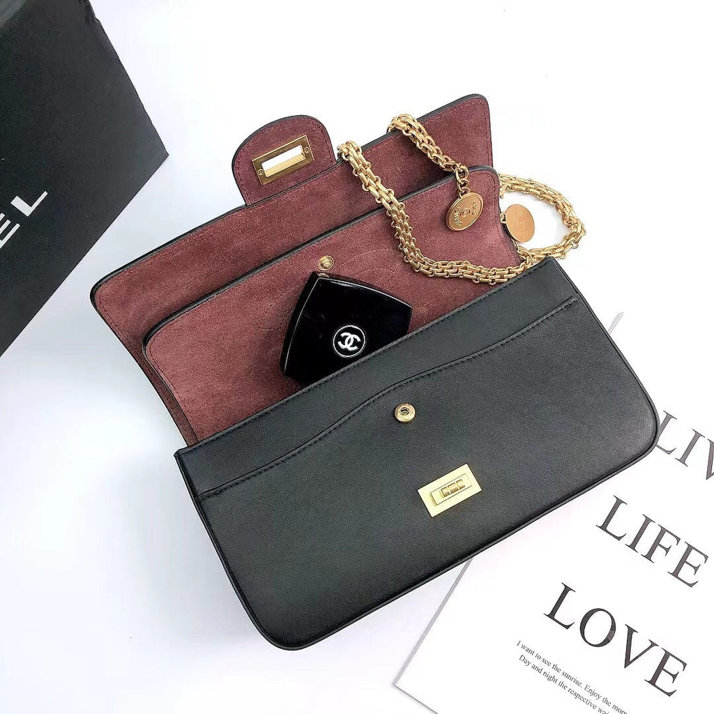 CHL - Maroon Medallion Nude Reissue 2.55 Classic 225 Flap Black Bag For Women 24LO/9.4in