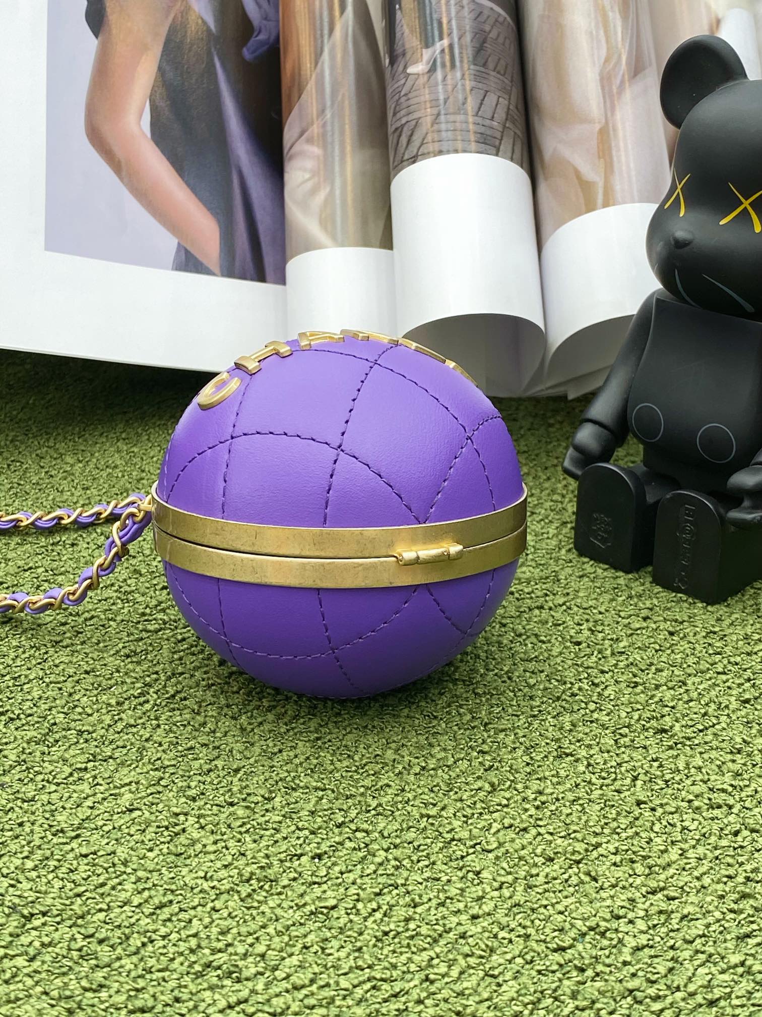 CHL -  Ball Bag Purple and Gold Chain Bag For Women 23.5LO/9.25in