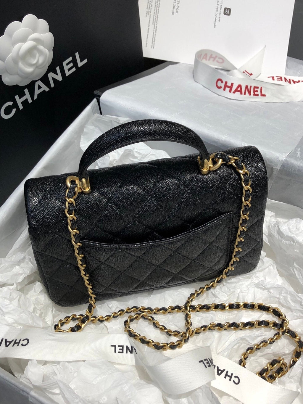 CHL - Mini Flap Bag With Top Handle Black For Women 7.8in/20LO