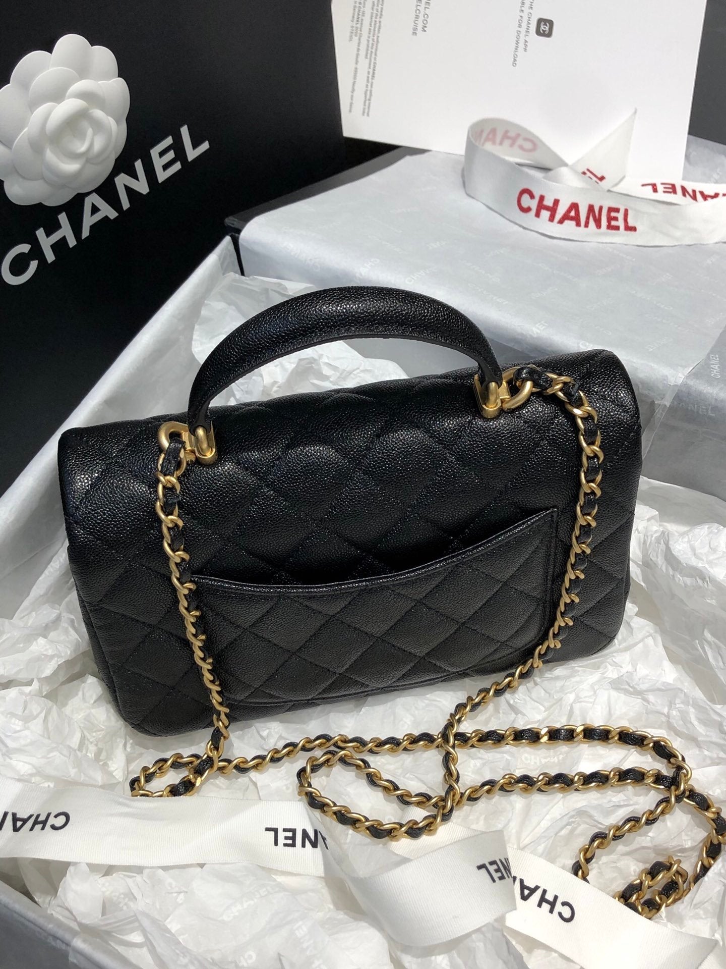 CHL - Mini Flap Bag With Top Handle Black For Women 7.8in/20LO