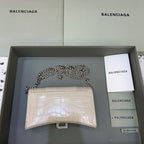 BLN-Ciaga Hourglass Wallet On Chain in Beige, For Women,  Bags 7.6in/19LO