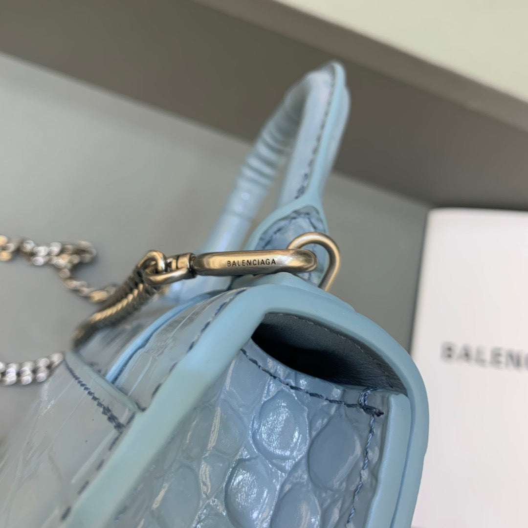 BLN-Ciaga Hourglass Mini Handbag With Chain In Blue, For Women,  Bags 4.7in/12LO