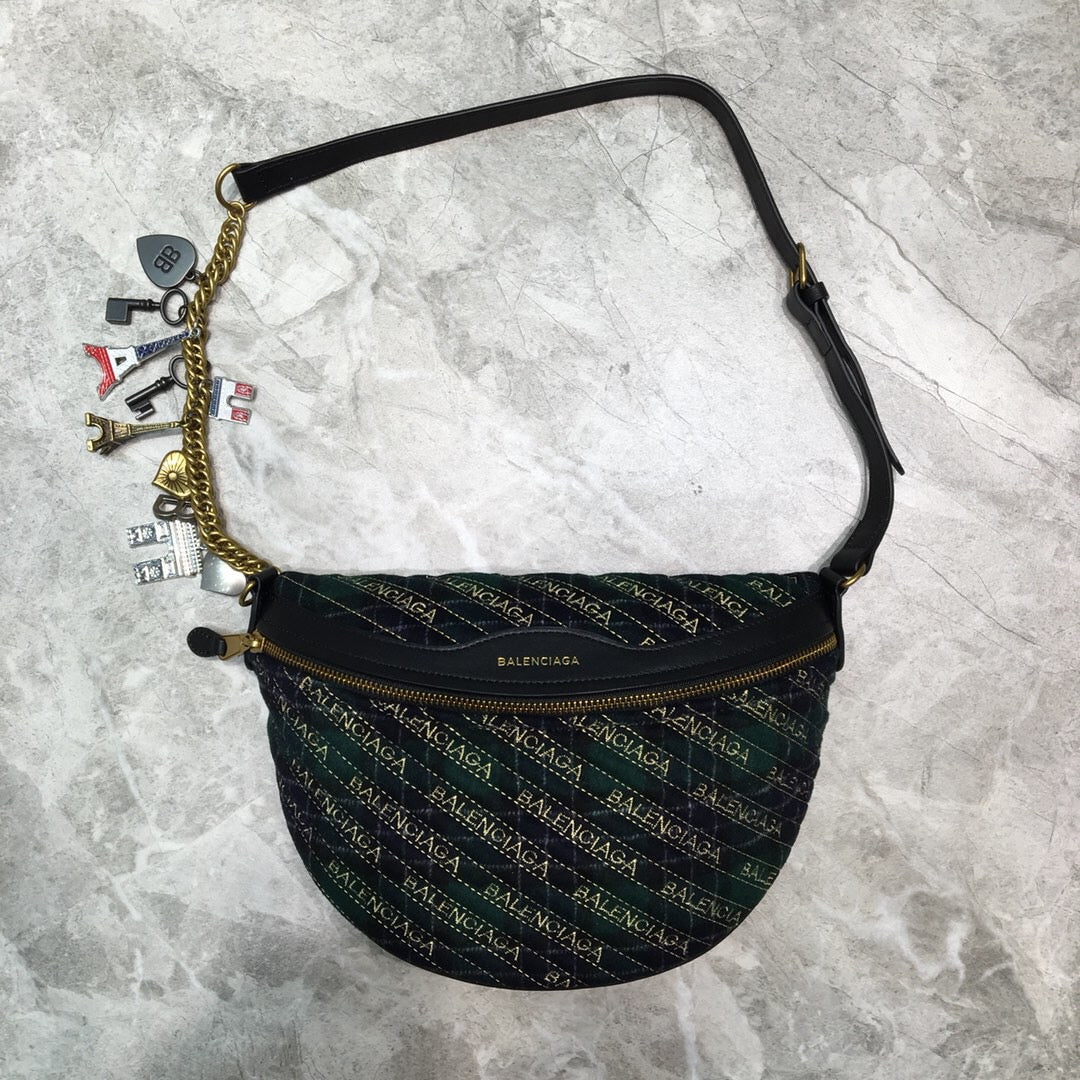 BLN-Ciaga Souvenir XXS Belt Bag In Black, For Women,  Bags 11.8in/30LO