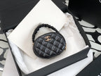 CHL - Vanity Case Shiny Gold Black Bag For Women 9.5LO/3.7in