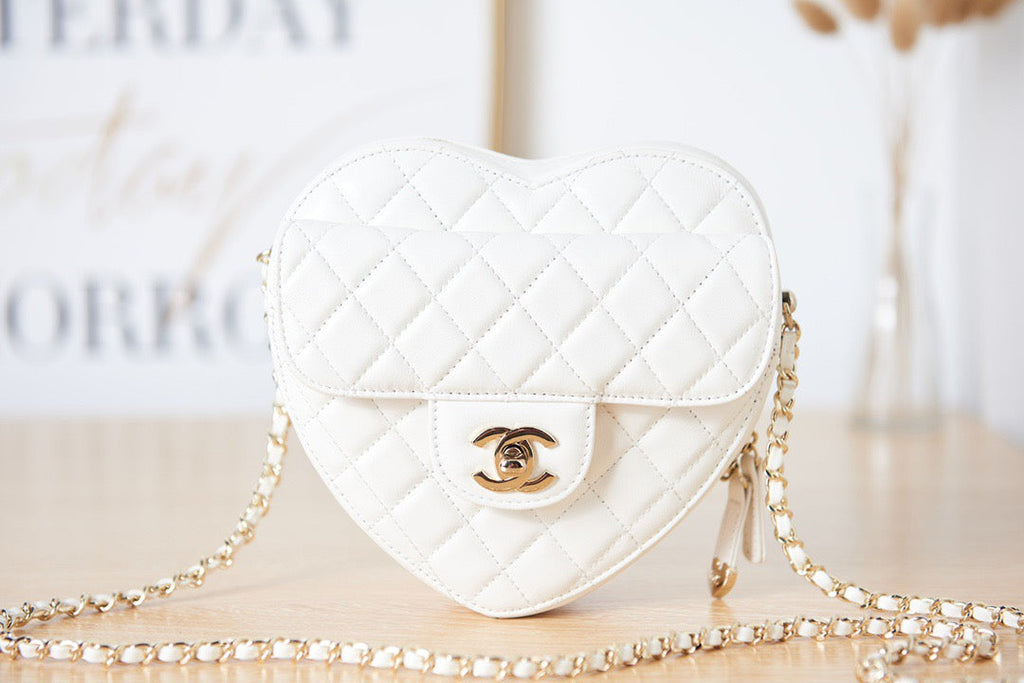 CHL - Mini Heart Bag White For Women 7in/18LO AS3191 B07958 10601