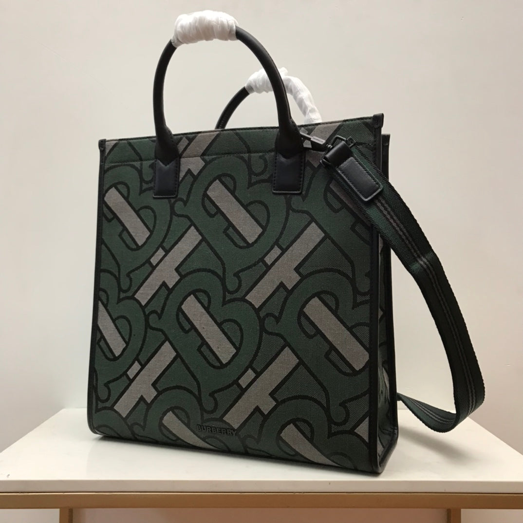 B-Berry - BB  Monogram Recycled Polyester Jacquard Tote For Women, Bags 14.8in/37.5LO