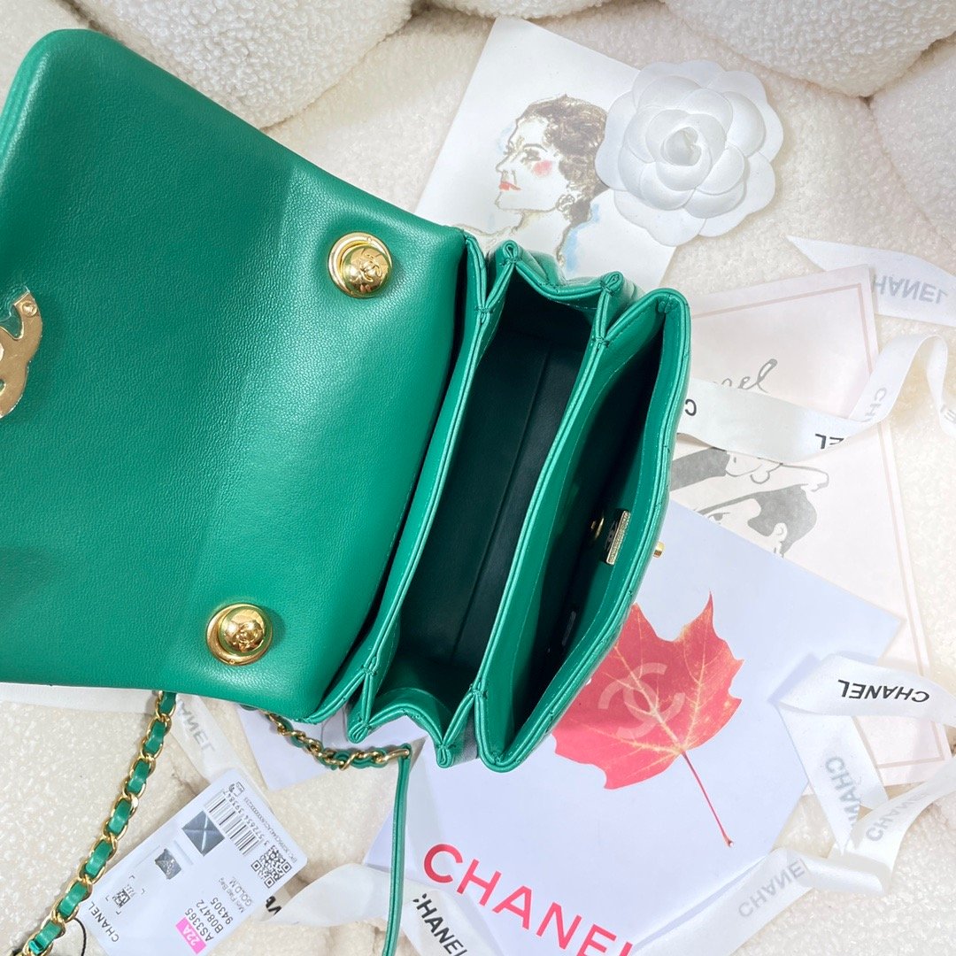 CHL - Mini Flap Bag Gold Hardware Green For Women Handbags, Shoulder Bags 6.7in/17LO AS3365