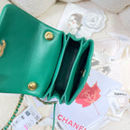 CHL - Mini Flap Bag Gold Hardware Green For Women Handbags, Shoulder Bags 6.7in/17LO AS3365
