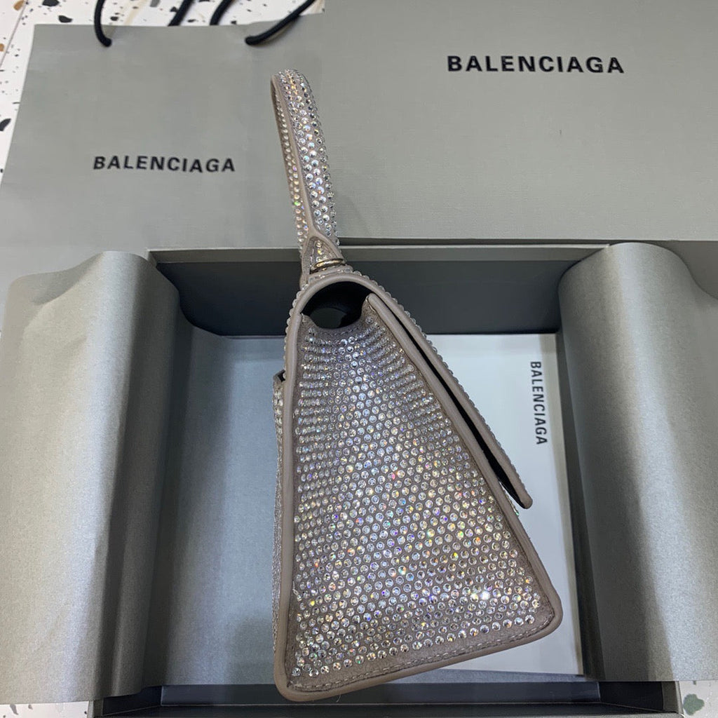 BLN-Ciaga Hourglass XS Handbag In Grey, For Women,  Bags 7.4in/19LO 59283328D0Y1272