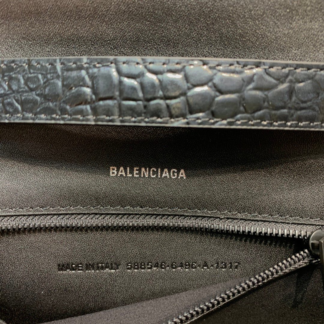 BLN-Ciaga Hourglass Handbag In Black, For Women,  Bags 9.8in/25LO