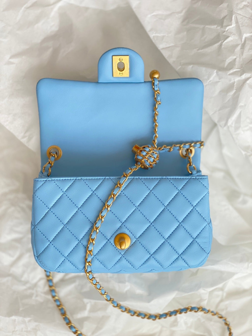 CHL - Mini Flap Bag Blue For Women Bags 7.9in/20LO