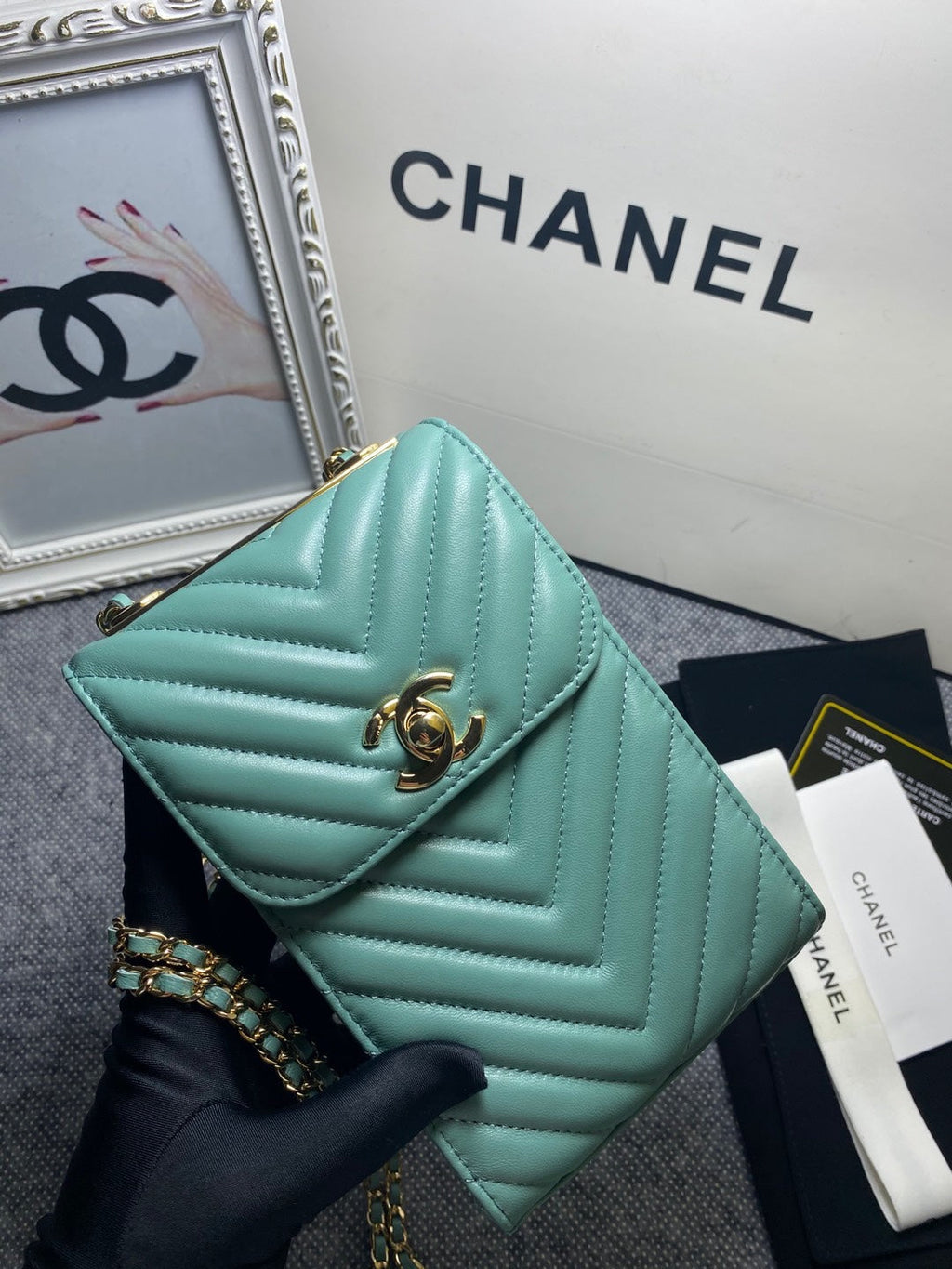 CHL -  Chevron Trendy CHL -  Phone Mint Bag For Women 18LO/7in