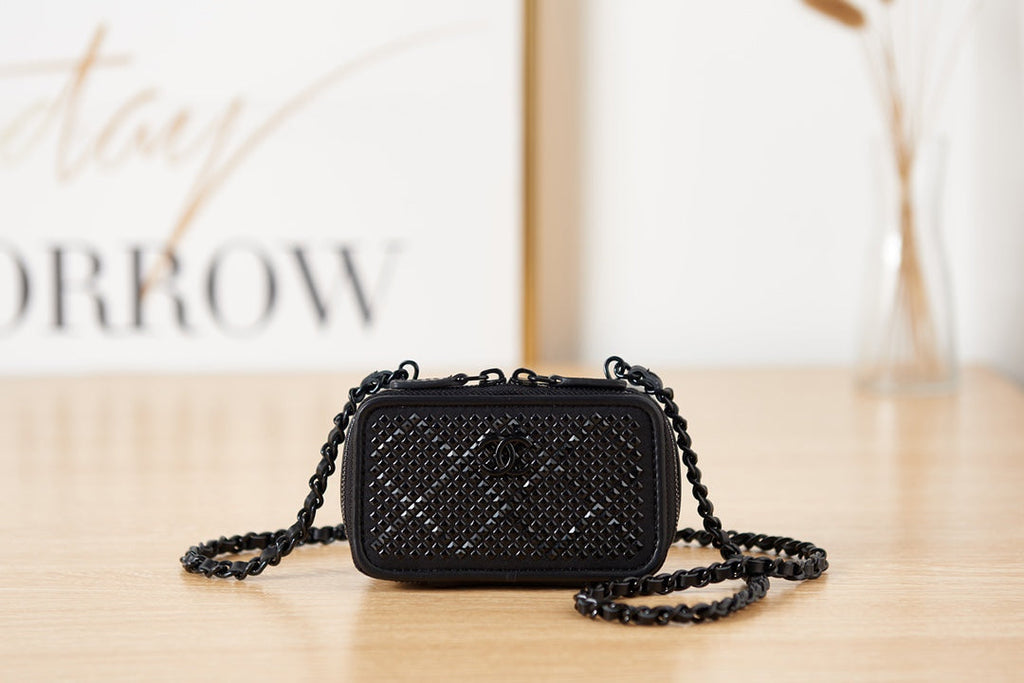 CHL -  Crystal Small Vanity with Chain Black Bag For Women 10LO/4in