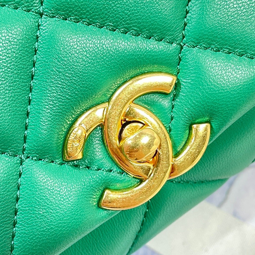 CHL - Mini Flap Bag Gold Hardware Green For Women Handbags, Shoulder Bags 6.7in/17LO AS3365
