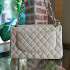CHL Classic Double Flap Jumbo Beige Quilted Caviar Leather Shoulder Bag
