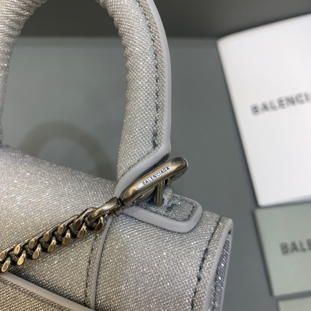 BLN-Ciaga Hourglass Mini Handbag With Chain In Grey, For Women,  Bags 4.7in/12LO