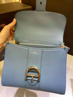 Delvaux Tempo Baby Blue in Grained Calfskin