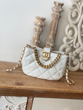 CHL - Small Hobo Bag Gold Hardware White For Women Handbags, Shoulder Bags 7.5in/19LO
