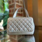 CHL Pilot Essentials Small Metallic Calfskin Quilted Top Handle