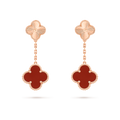 CLOVER EARRINGS GOLD AND CARNELIAN