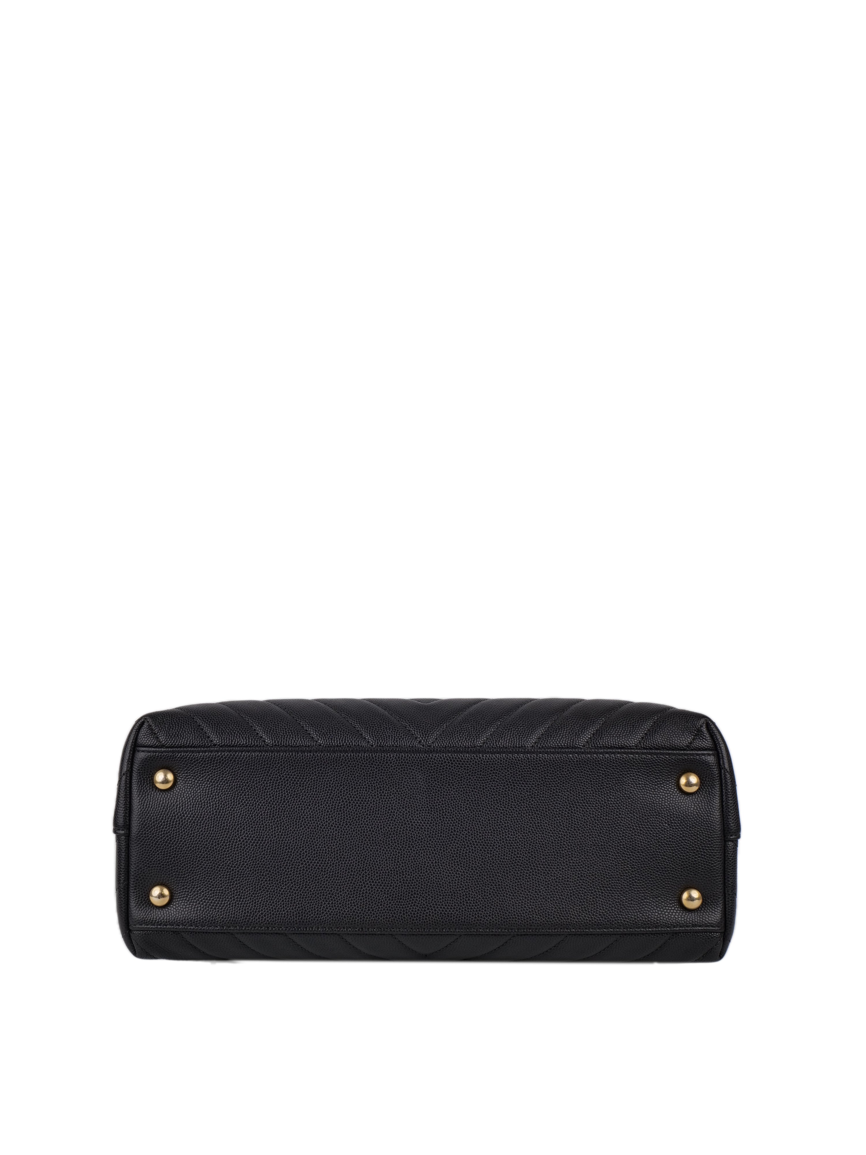 CHNL -  Medium Dark Grey Coco Handle GHW.