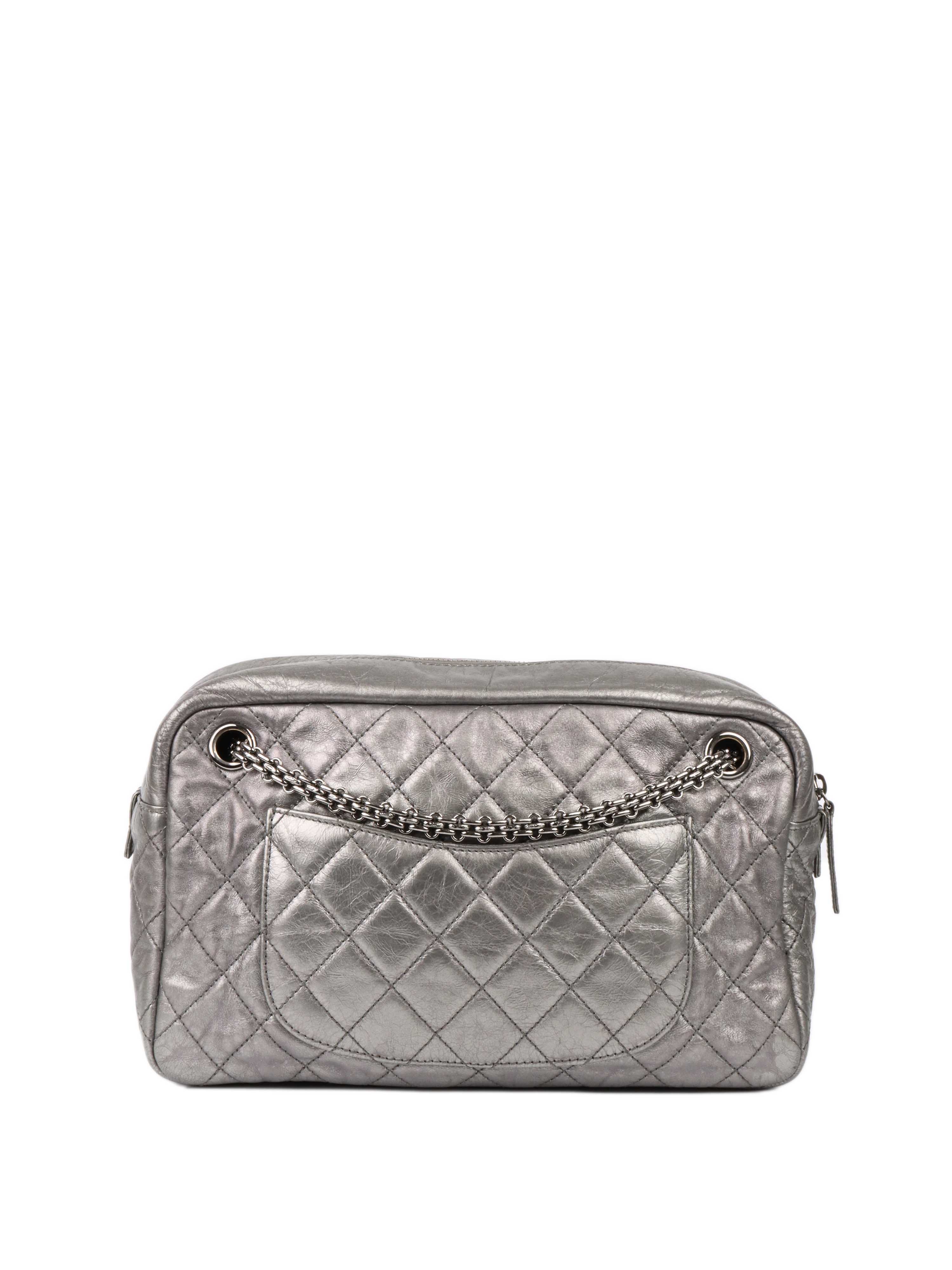 CHNL -  Metallic Silver 2.55 Reissue Camera Bag.