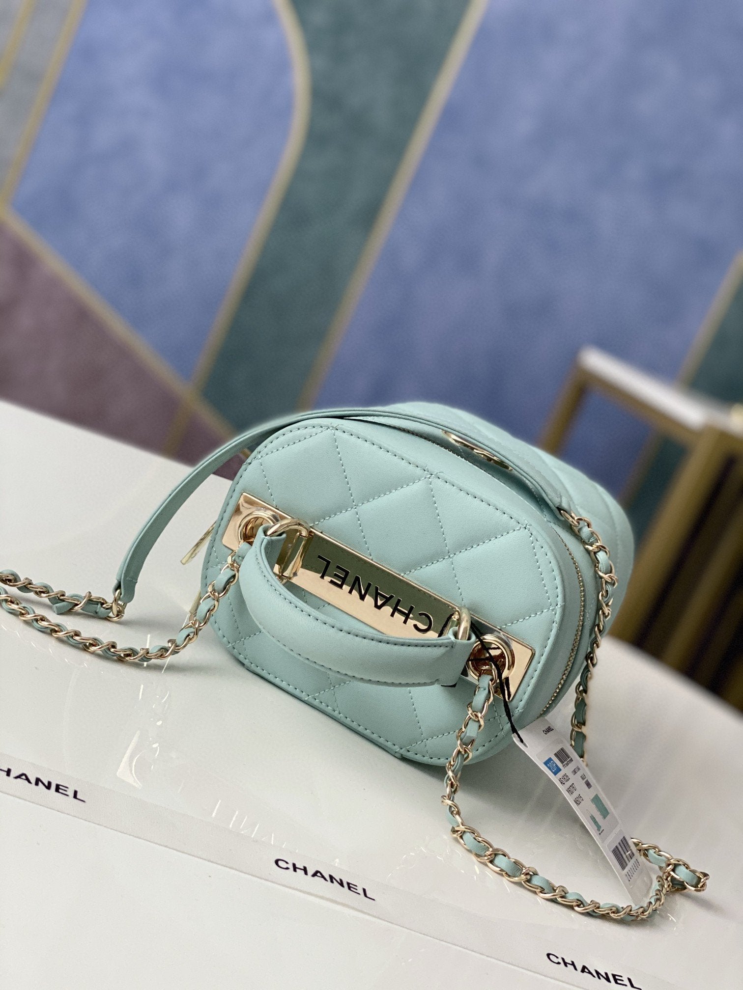 CHL - Vanity Case Gold Hardware Light Green For Women Handbags, Shoulder Bags 9.4in/24LO 