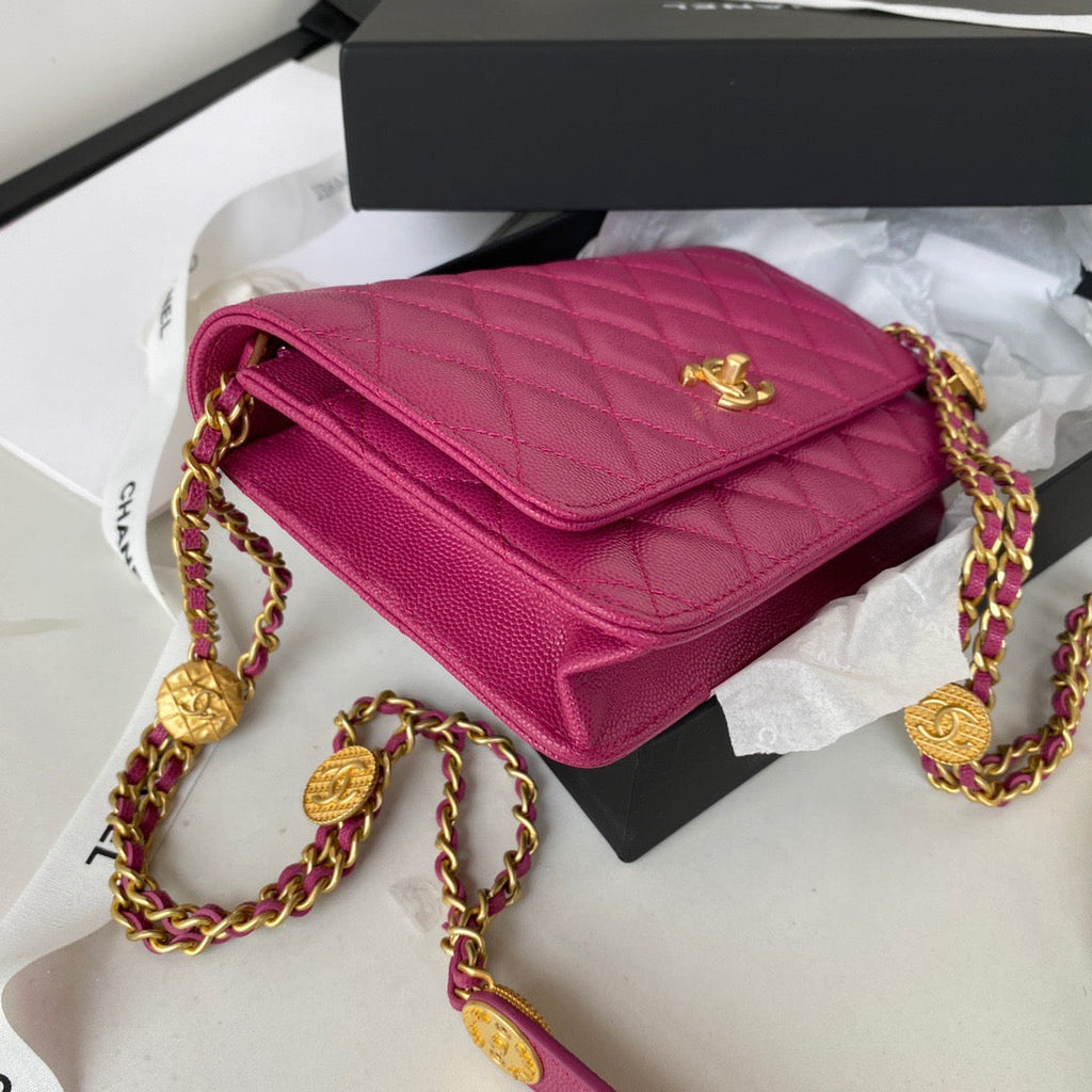 CHL - Small Flap Bag Gold Hardware Plum For Women Handbags, Shoulder Bags 7.5in/19LO AP2840