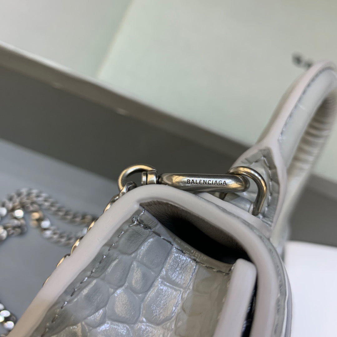BLN-Ciaga Hourglass Mini Handbag With Chain In Grey, For Women,  Bags 4.7in/12LO