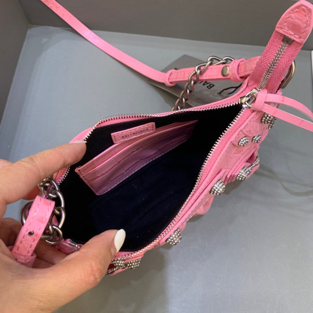 BLN-Ciaga Le Cagole Mini Bag With Chain In Pink, For Women,  Bags 8.2in/21LO 69581423EBY5812
