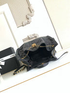 CC 25b Medium Backpack With Chain 23cm Black Caviar GHW