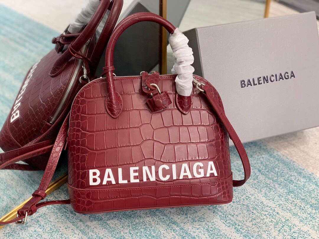 BLN-Ciaga Ville XXS Handbag In Dark Red, For Women,  Bags 8.6in/22LO