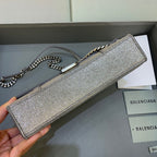 BLN-Ciaga Hourglass Wallet On Chain in Golden Gray, For Women,  Bags 9in/23LO