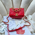 CHL - Mini Flap Bag Gold Hardware Red For Women Handbags, Shoulder Bags 6.7in/17LO AS3365