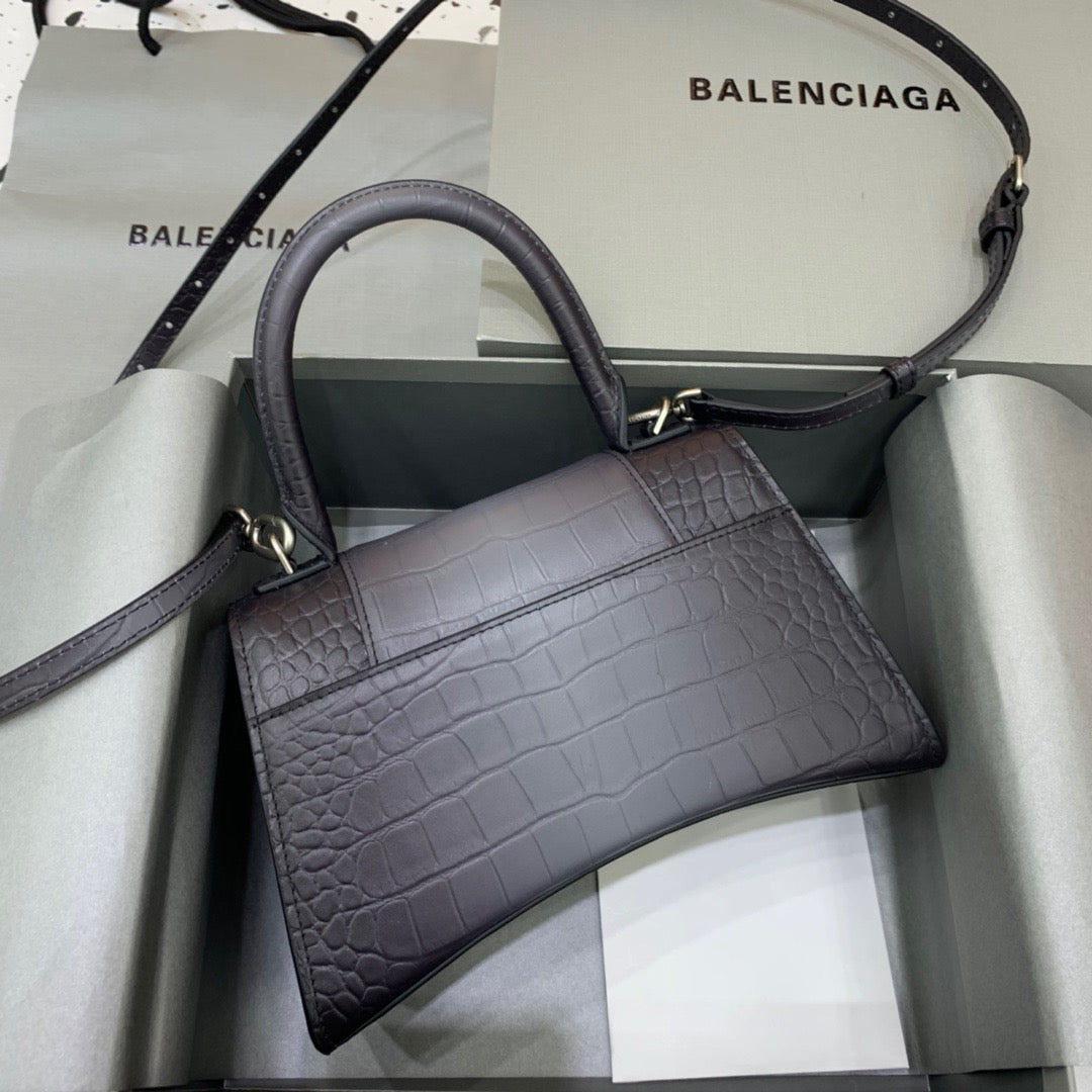 BLN-Ciaga Hourglass Small Handbag In Dark Grey, For Women,  Bags 9in/23LO 5935462107U1309