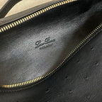 EXTRA POCKET L19 IN BLACK OSTRICH WITH GOLD HARDWARE