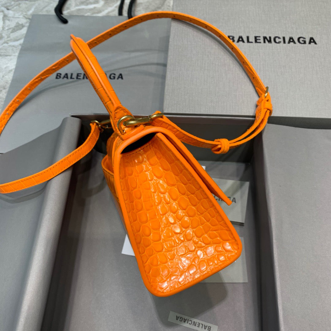 BLN-Ciaga Hourglass XS Handbag In Orange, For Women,  Bags 7.4in/19LO
