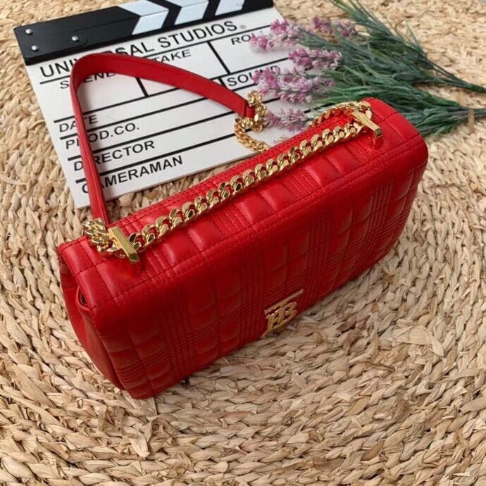 BB Quilted Medium Lola Bag Monogram Red For Women, Bags 11in/28LO