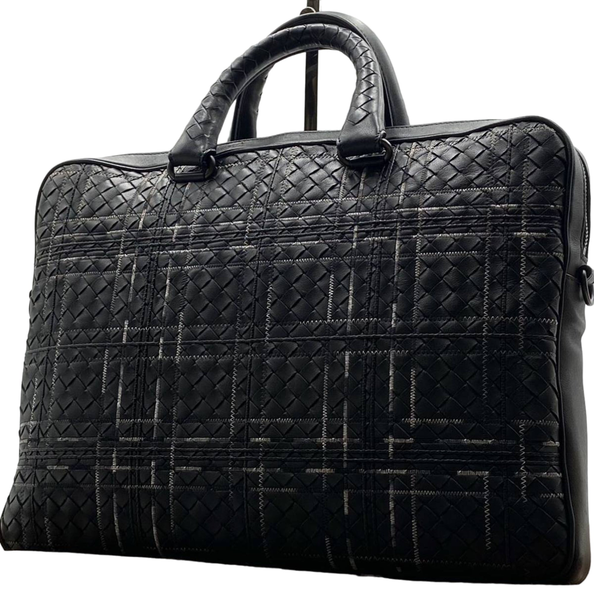 B V  - Atlas Intrecciato Leather Briefcase
