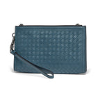 B V  - Intrecciato Leather Wristlet Bag