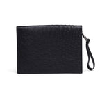 B V  - Ostrich Leather Document Case Wristlet