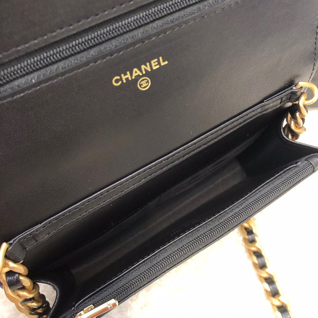 CHL - Original Small Classic Flap Bag Gold Hardware Black For Women Handbags, Shoulder Bags 7.5in/19LO AP33814