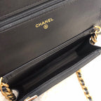 CHL - Original Small Classic Flap Bag Gold Hardware Black For Women Handbags, Shoulder Bags 7.5in/19LO AP33814