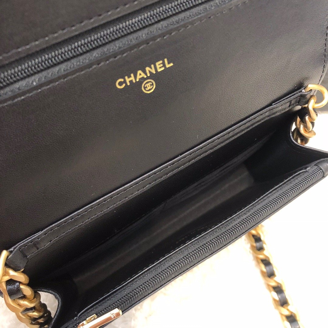 CHL - Original Small Classic Flap Bag Gold Hardware Black For Women Handbags, Shoulder Bags 7.5in/19LO AP33814