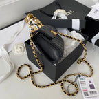 CHL -  Clutch With Chain Gold Hardware Black For Women Handbags, Shoulder Bags 5.7in/14.5LO AP2945